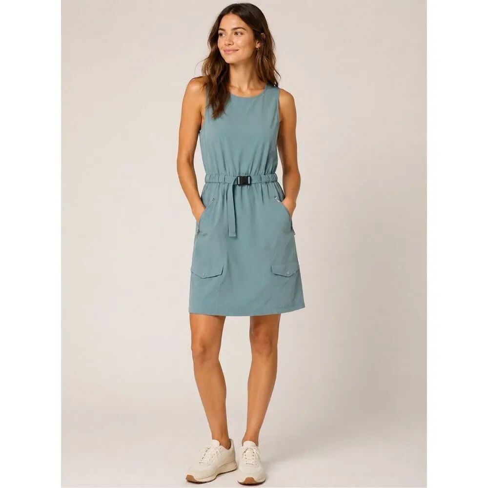 Patagonia Womens Small Utility Dress Sage Green Belted Outdoor Travel